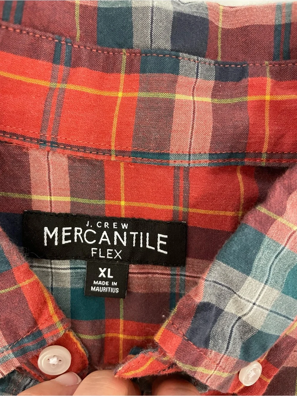 J. Crew Red and Green Plaid Button-Down Shirt